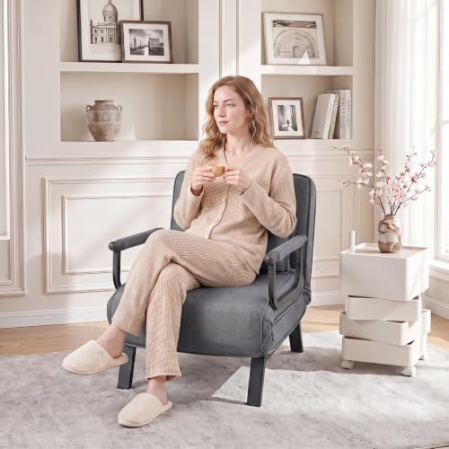 komfott convertible sleeper chair bed, 3-in-1 folding sofa shown in use