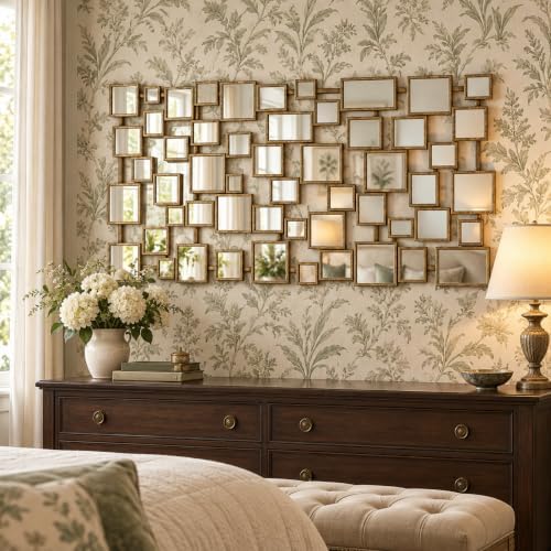 Large Modern Accent Wall Mirror for Living Room Gold 23.6"x47" Meta...