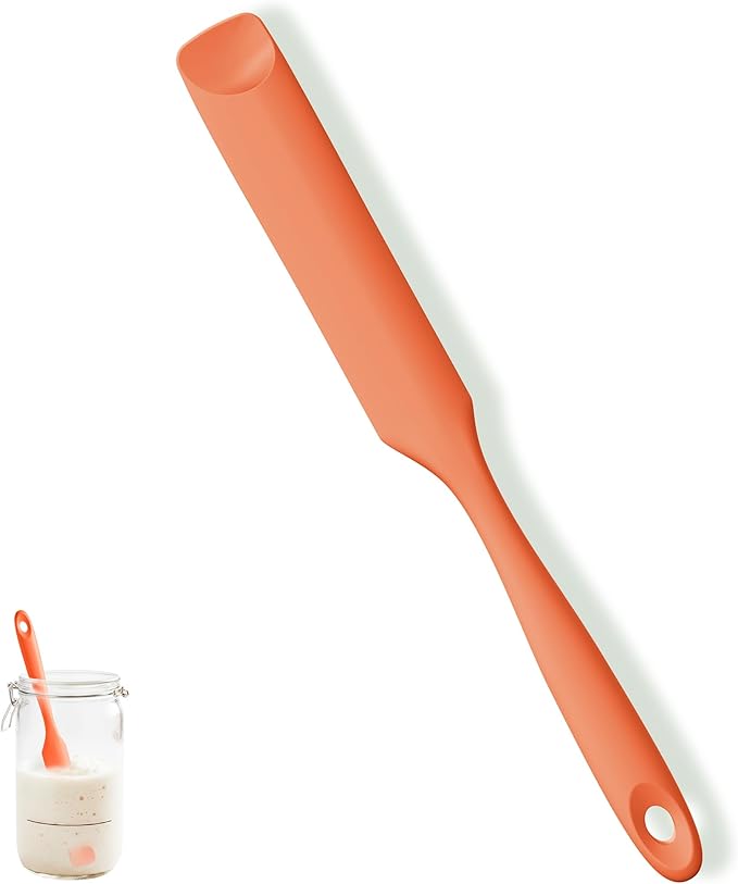 U-Taste Silicone Jar Spatula for Sourdough Starter: Long Skinny Food-Grade Jam by U-Taste