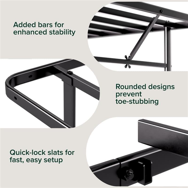 Zinus 14 Inch Rumi Metal Bed Frame, No Box Spring Needed, Black, Full