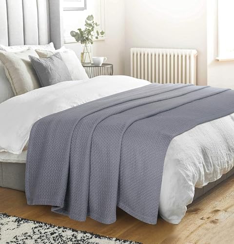 Belizzi Home 100% Cotton Bed Blanket, Breathable Bed Blanket King Size, Cotto...