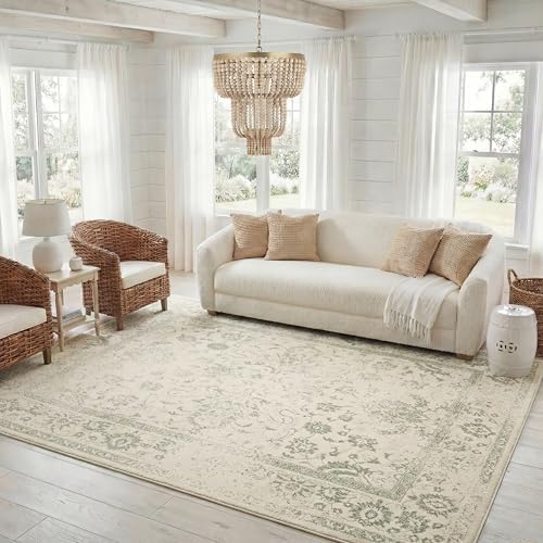SAFAVIEH Area Rug 8x10 - Adirondack Collection - Large - Ivory & Sage, Di...