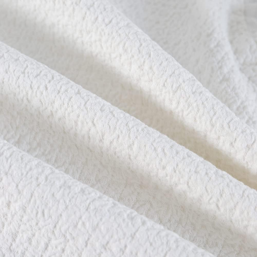 Pillow Shams Set of 2 Pure Cotton Champray Ruffled Edge,Thick and Solid Washe...