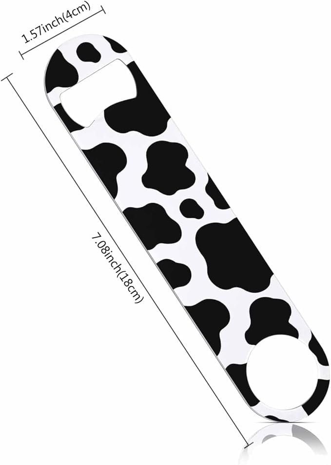 Cow Texture Stainless Steel Bottle Opener Jungle Animal Black and White Print - Image 2