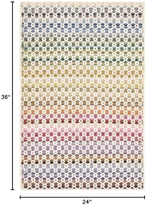 Dash & Albert Poppy Multicolor Geometric Handwoven Wool Rug, 2'x3'