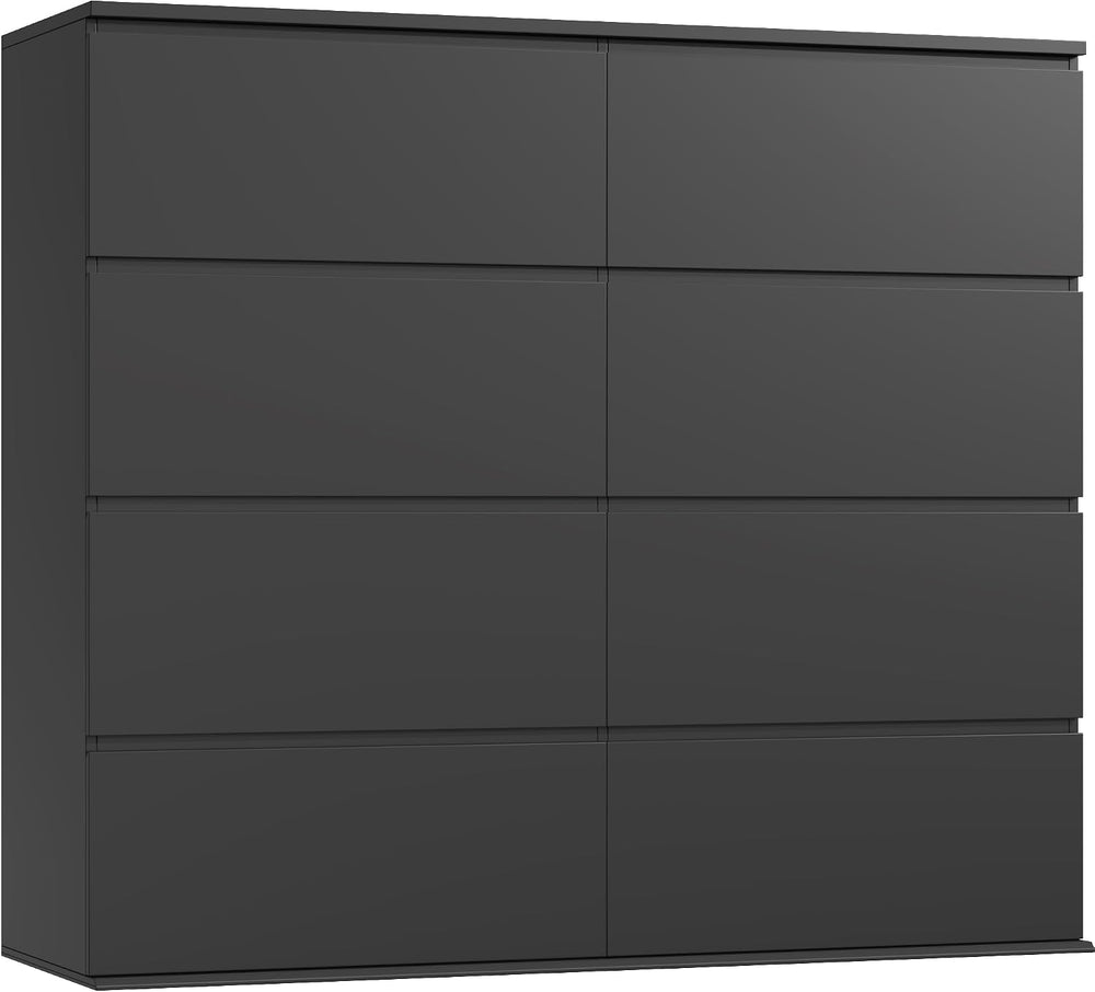 FINETONES Black Dresser, Dresser for Bedroom, 8 Drawer Chest of Drawers