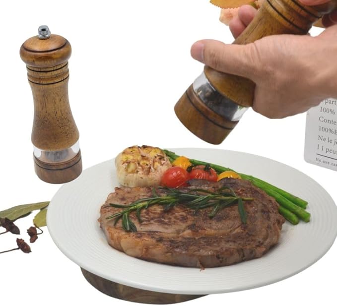 Classic Salt and Pepper Grinder Set, Refillable Salt and Pepper Mills, Manual - Image 5