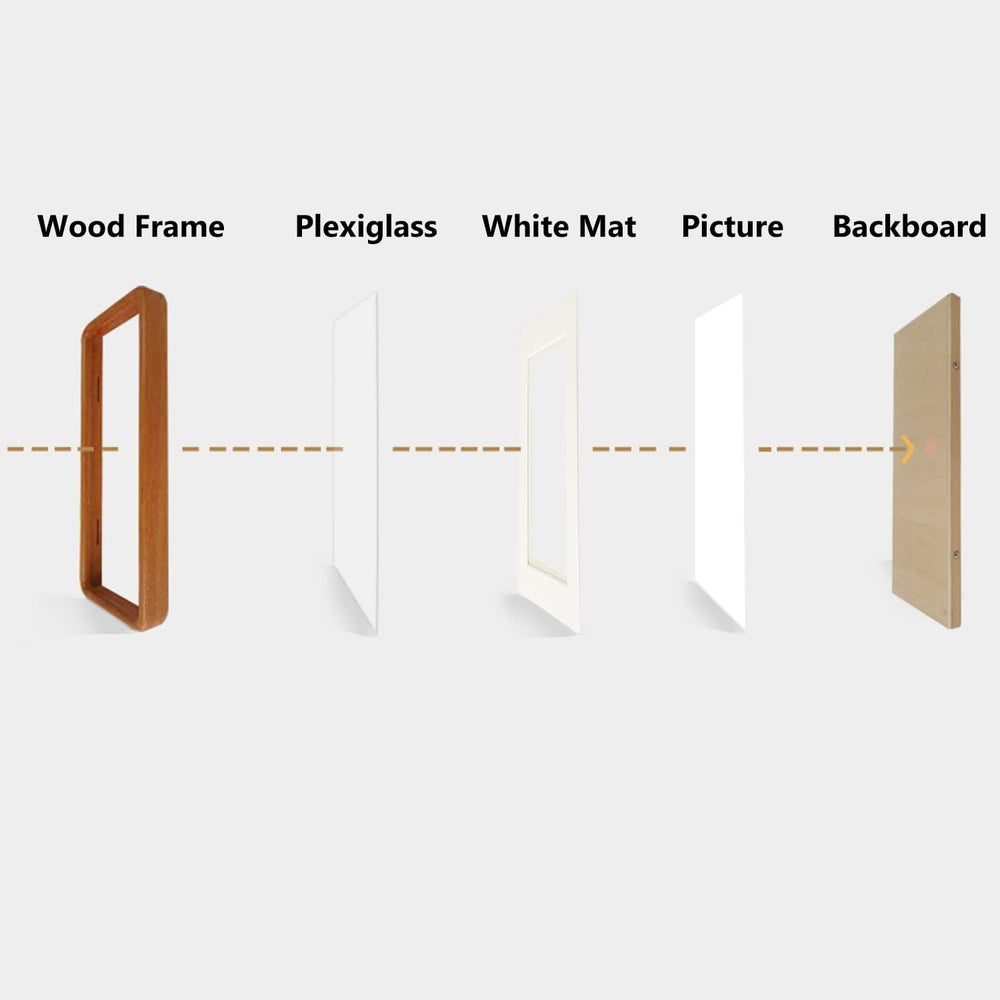 Natural Wood Photo Frames Inspired Tabletop Picture Frame with Mat, Vertical ...