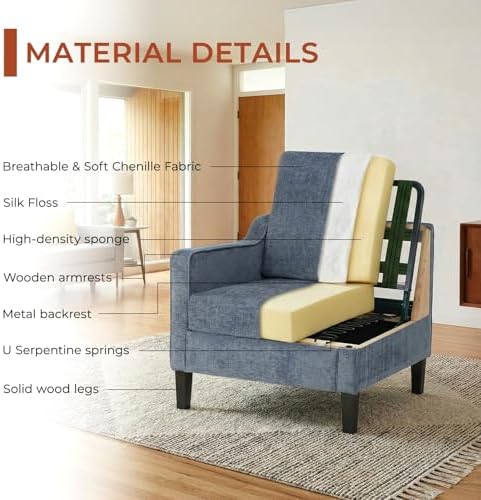 TLSUNNY Accent Chair, Mid Century Modern Living Room Chairs