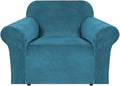H.VERSAILTEX Stretch Velvet Armchair Cover Couch Covers 1 Cushion Chair by HVERSAILTEX