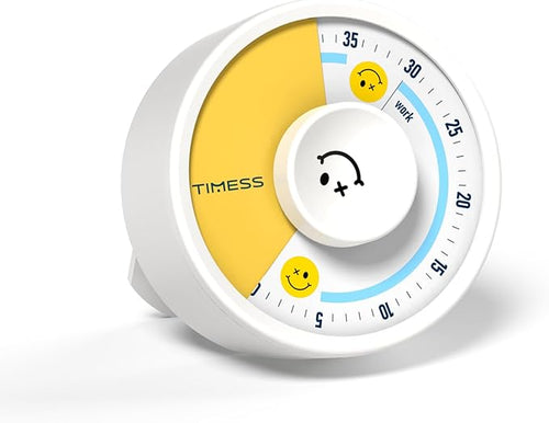 60-Minute Visual Timer, Twist to Set, Loud Battery-Powered Alarm, Manual Rotary by TIMESS