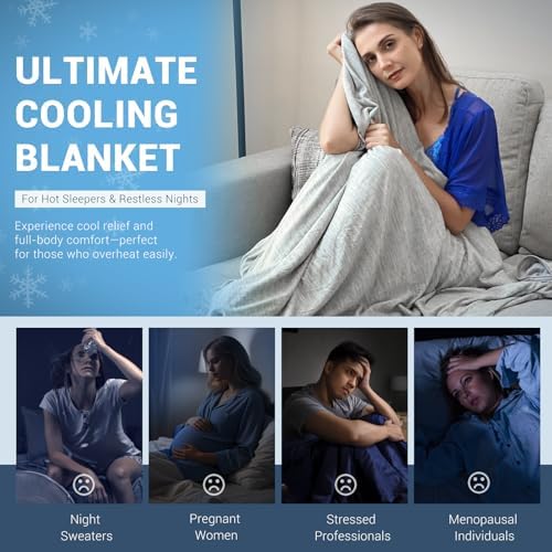 Elegear Arc-Chill 3.0 Cooling Blanket for Hot Sleepers, Twin Size, Grey