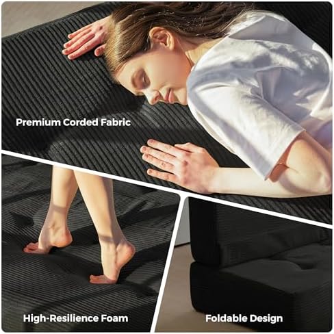 MAXYOYO Foldable Mattress, 8-Inch Tufted Futon Mattress with Handles