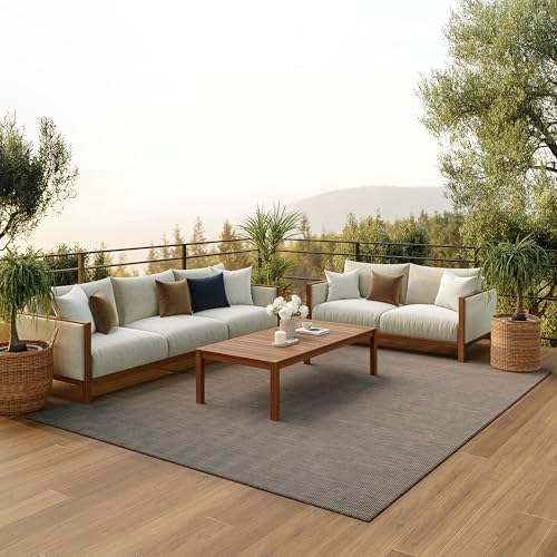 Nourison Home Positano Natural 8' x 10' Area Rug - Easy Clean, Non Sh...