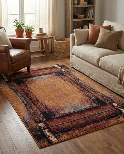 Rugs.com Hyacinth Collection Rug – 5' x 8' Orange Medium Rug Perfect ...