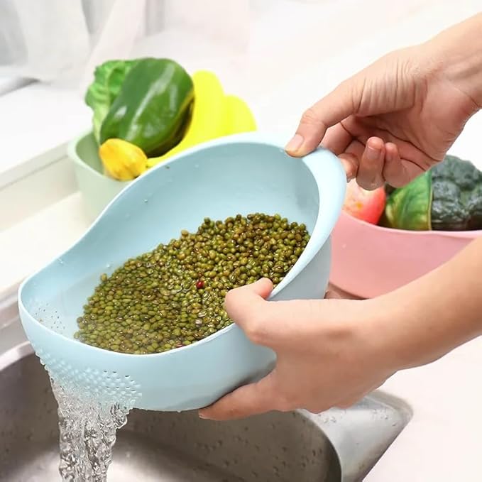 Rice Sieve Plastic Colander Kitchen Drain Basket - Image 4