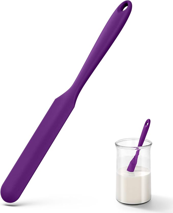 U-Taste Skinny Silicone Jar Spatula: 600ºF Heat-Resistant Food-Grade 10in Long by U-Taste