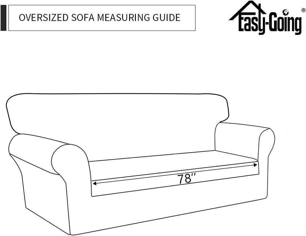 Easy-Going Waterproof Non-Slip Couch Cover, Oversized Sofa, Grey