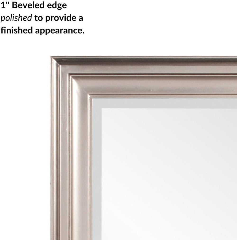 Howard Elliott Collection George Rectangular Bright Silver Wall Mirror, Recta...