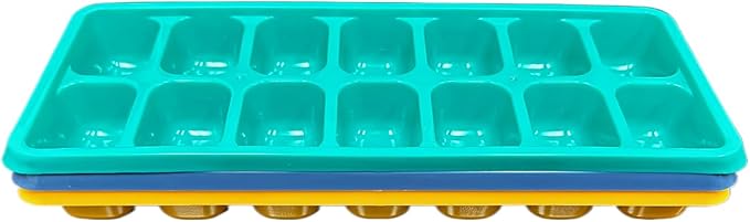Reusable Flexible Easy Release White Ice Cube Tray, Durable Plastic Stackable - Image 3
