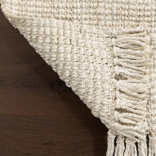 nuLOOM Daniela Off White Solid Flatweave Area Rug, 6' x 9'