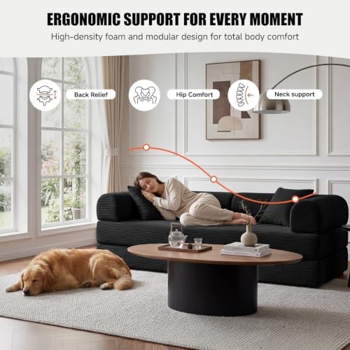 79" Memory Foam Sofa Bed, Convertible Futon Boneless Couch for Living Room