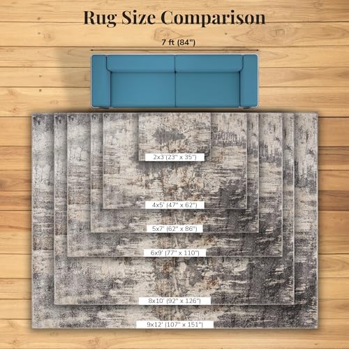 LUXE WEAVERS Modern Abstract Area Rug Gray 8x10