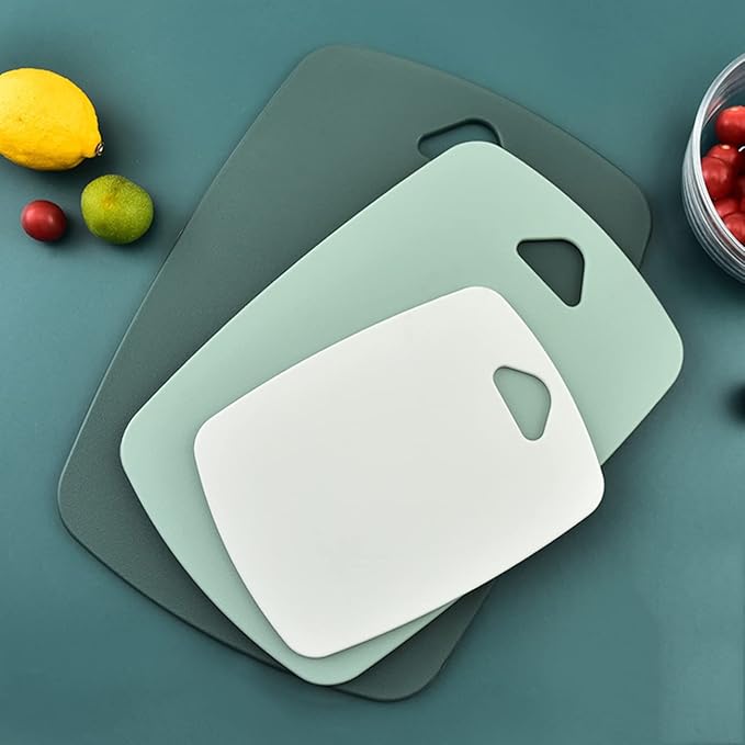 Cutting Boards for Kitchen, Plastic Cutting Board Set of 3, Thick Chopping - Image 9