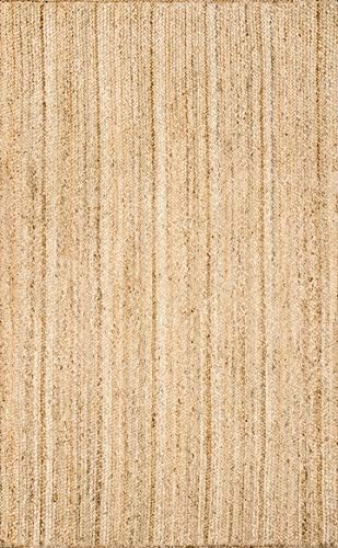 nuLOOM Rigo Natural Solid Flatweave Area Rug, 6' x 9'