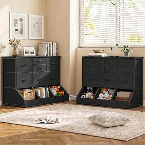 Romorgniz Dresser for Bedroom, 7 Drawer and 3 Open Cubby, Modern Bedroom