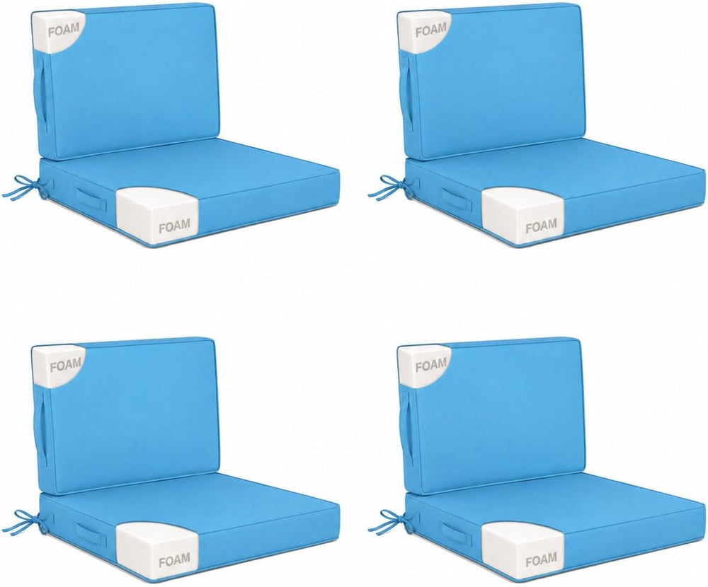 25x25 in Outdoor Foam Deep Seat Cushion Set of 4, Water-Resistant & Fade-...