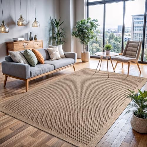 CAMILSON Easy Jute Rug 9x12, Indoor Outdoor Natural Color Fiber Area Rugs for...
