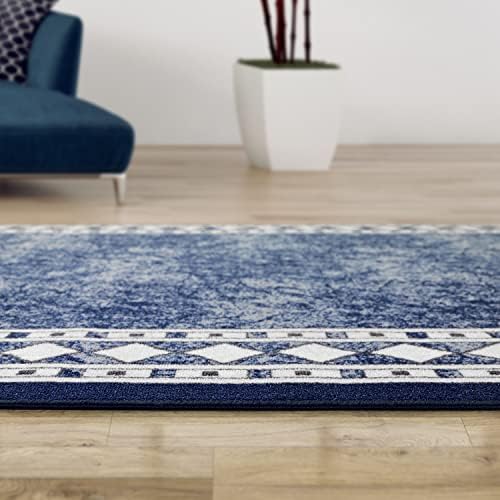 Antep Rugs Alfombras Modern Bordered 8x10 Non-Skid (Non-Slip) Low Profile Pil...