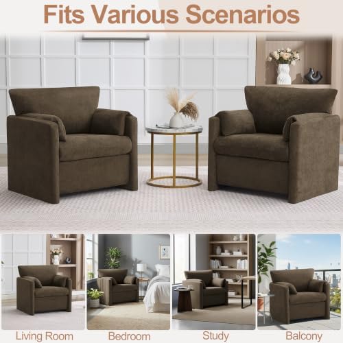 Oversized Accent Chair for Living Room, Large Modern Armchair with Deep Seat,...
