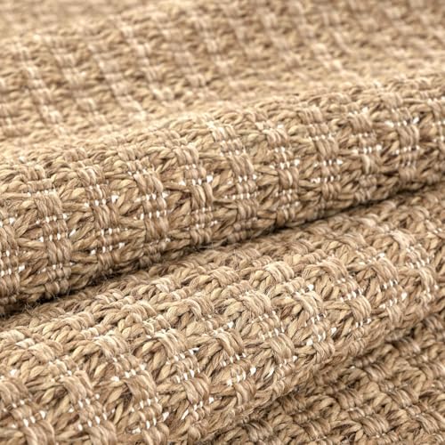 Luul Home Easy Jute Rugs 5x7 Natural Color Living Room Indoor Outdoor Area Ru...
