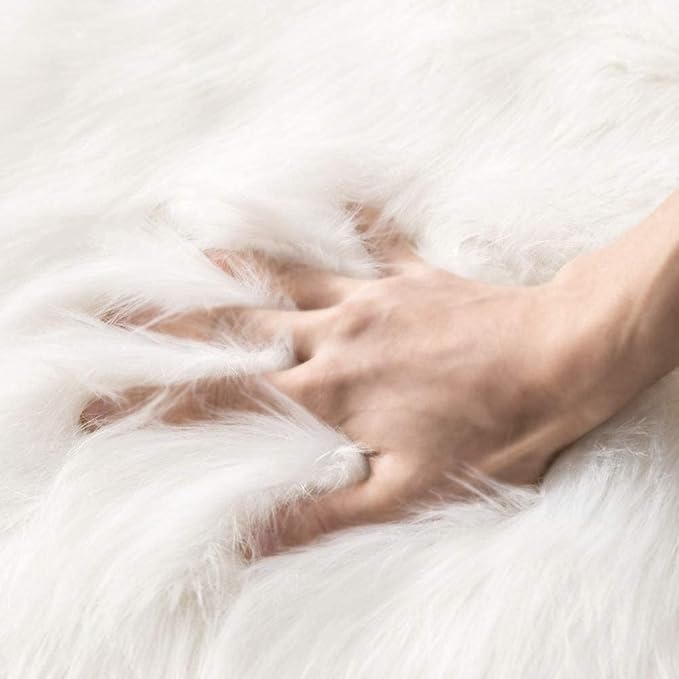 MIULEE Fluffy Rug Soft Shaggy Faux Fur Area Rug Luxury Plush Rectangle Carpet - Image 3