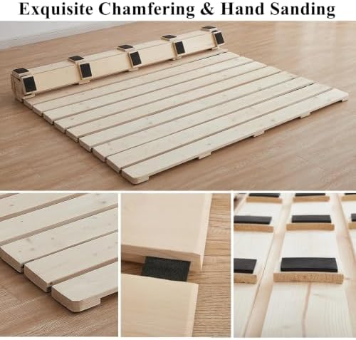 Foldable Floor Bed Frame for Japanese Futon Mattress King Size