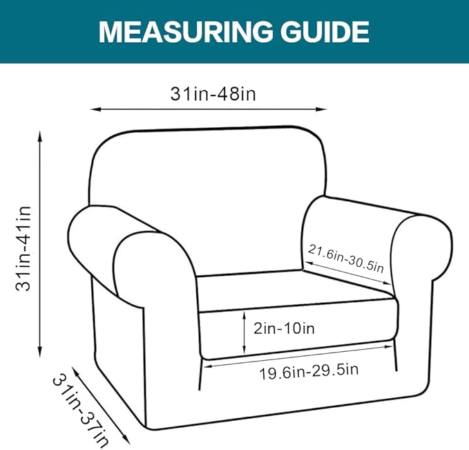 Turquoize 2 Piece Chair Covers Armchair Slipcovers - Image 2