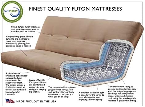 Kodiak Furniture Phoenix Queen Size Futon Set in Butternut Finish, Suede Black