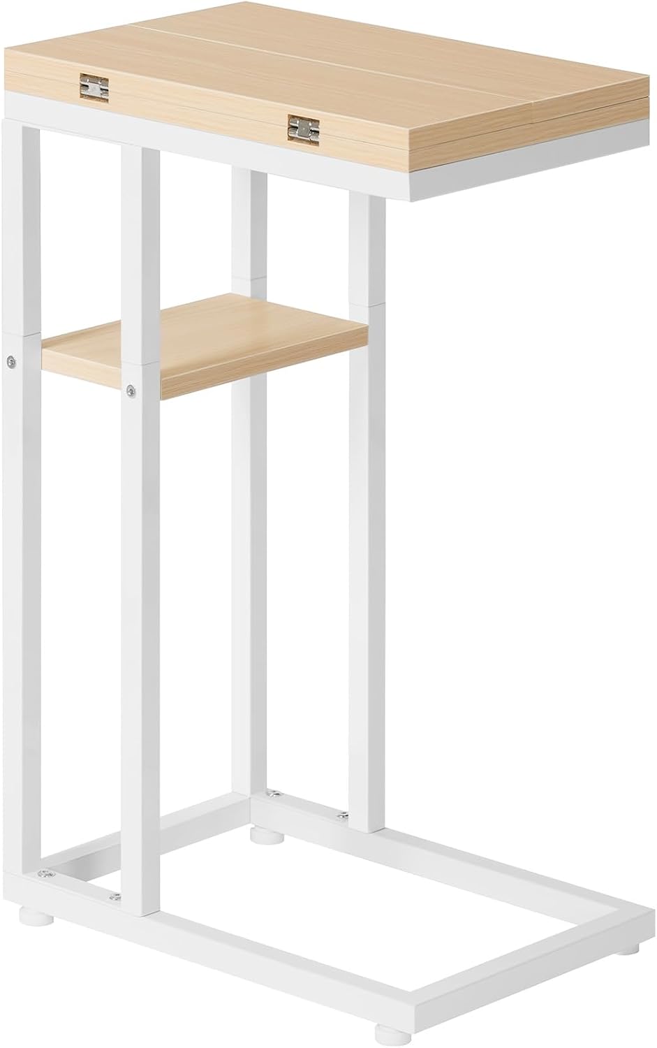 HOOBRO Foldable C Shaped End Table, C Shaped Side Table with Storage Shelf, S...