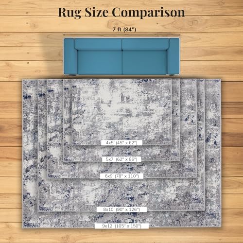 LUXE WEAVERS Abstract Medium Pile Area Rug Ivory 5x7