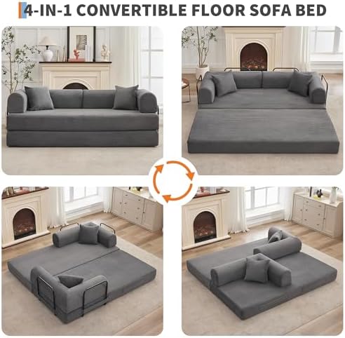 IDEALHOUSE 79" Convertible Futon Sofa Bed, Boneless Couch for Living Room