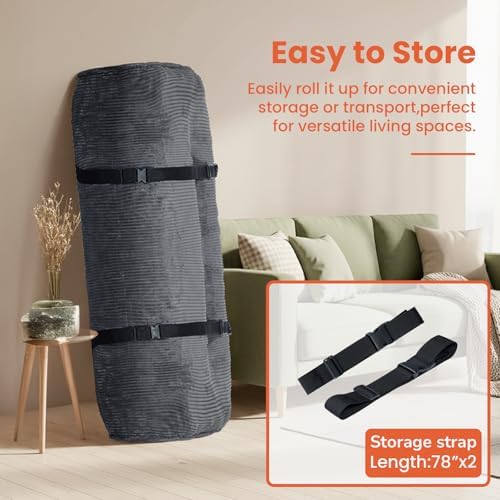 8" Futon Mattress Queen Size, Futons Sofa Bed Sleeper Couch Bed, Roll Up...