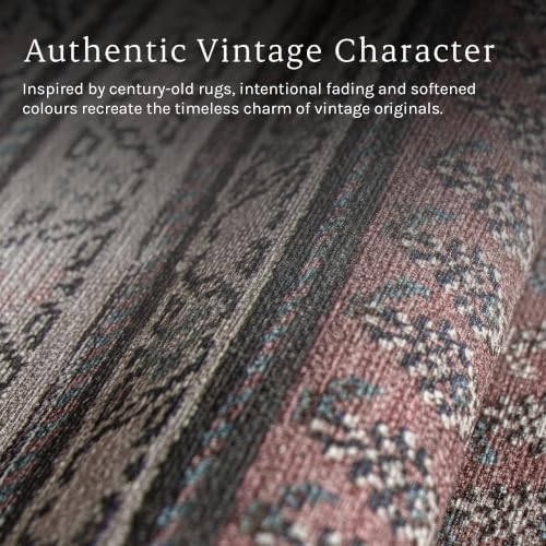 Rusty Rhythm 5' x 8' Burgandy Area Rug - Persian-inspired design