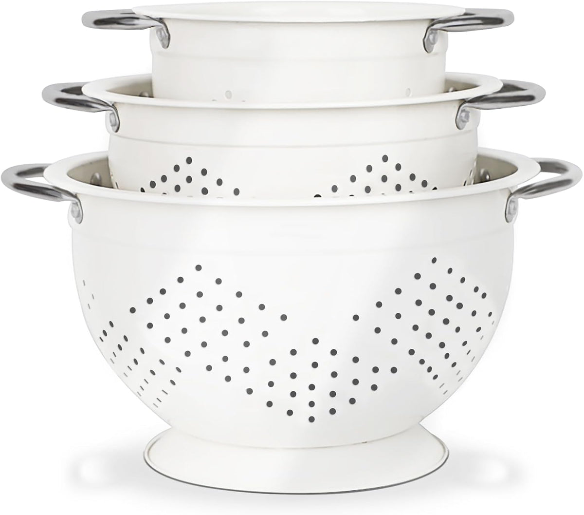 Hillbond Colander Set for Kitchen, 5 Qt Stainless Steel Handle Food Strainers