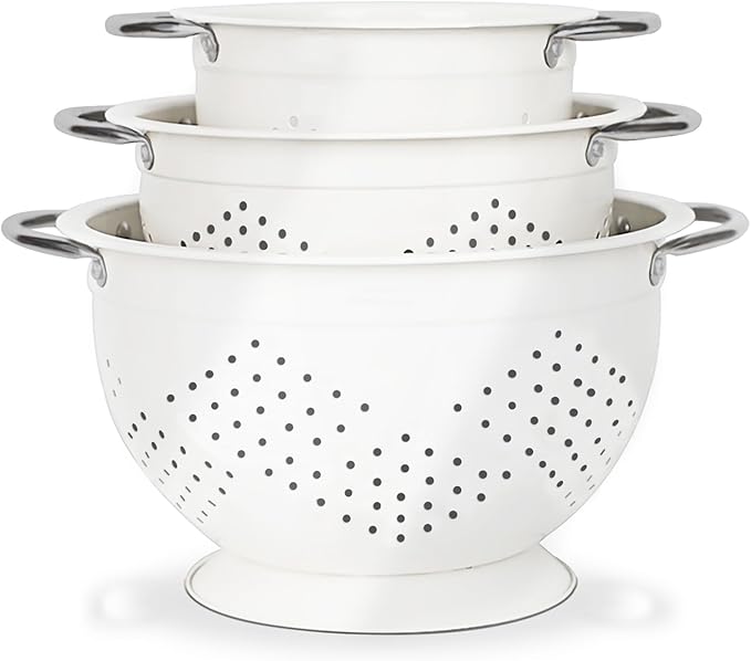 Hillbond Colander Set for Kitchen, 5 Qt Stainless Steel Handle Food Strainers by Hillbond