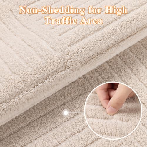 HEBE 8x10 Area Rugs for Living Room,Washable Non Slip Textured Bedroom Rug