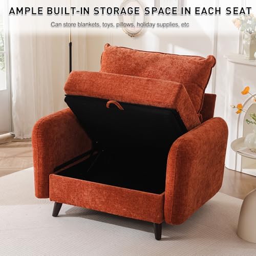 Rexulqo Oversized Accent Chair with All Seats Storage,Comfy Living Room Chair...