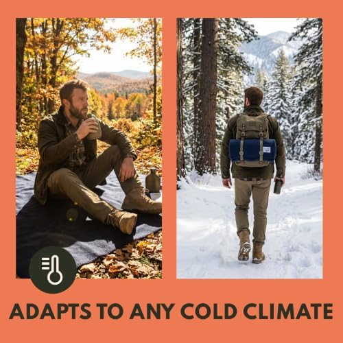 Woolly Mammoth Merino Wool Blanket, Fall Camping Blanket, 66"x90" G...