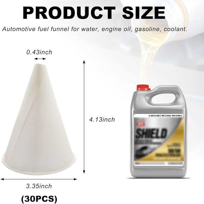 DXNQ 30PCS Disposable Engine Oil Funnels, Paper Cone Funnel Motor Oil Funnel - Image 2